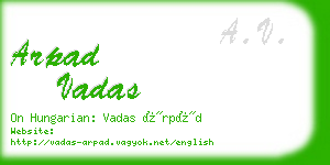 arpad vadas business card